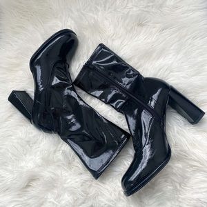 Asos Patent Leather High Heeled Boots